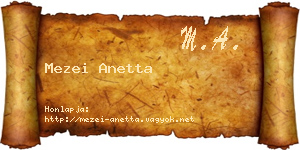 Mezei Anetta névjegykártya
